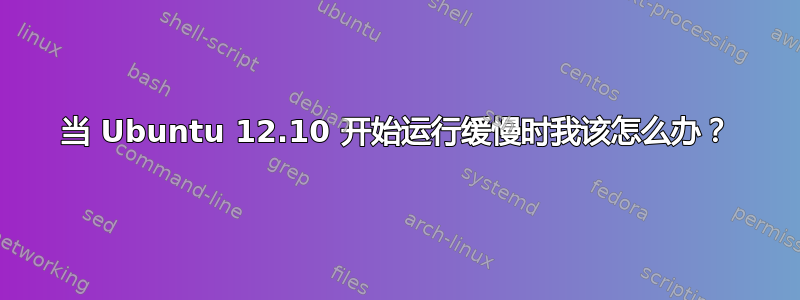 当 Ubuntu 12.10 开始运行缓慢时我该怎么办？