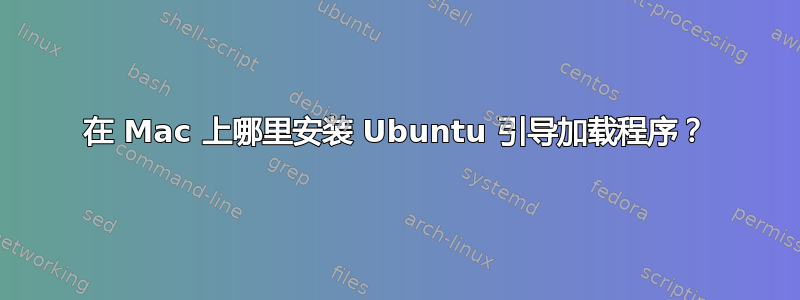 在 Mac 上哪里安装 Ubuntu 引导加载程序？