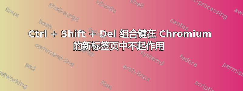 Ctrl + Shift + Del 组合键在 Chromium 的新标签页中不起作用 