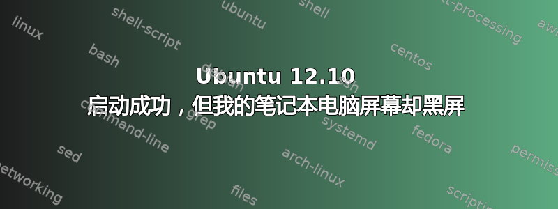 Ubuntu 12.10 启动成功，但我的笔记本电脑屏幕却黑屏