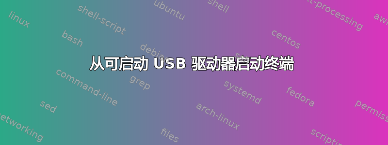 从可启动 USB 驱动器启动终端