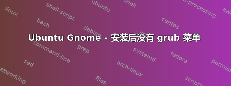 Ubuntu Gnome - 安装后没有 grub 菜单