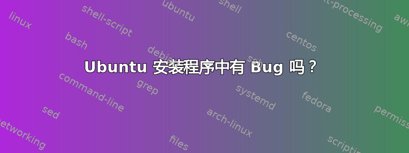 Ubuntu 安装程序中有 Bug 吗？