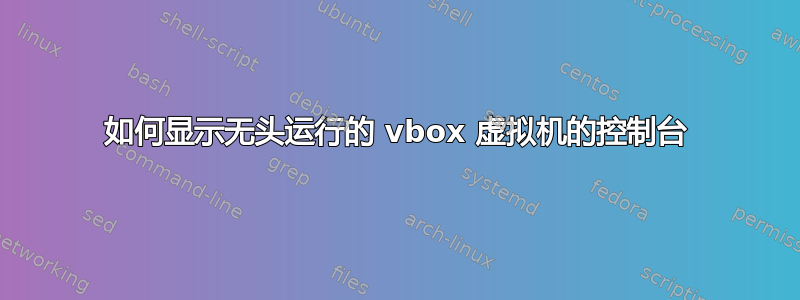 如何显示无头运行的 vbox 虚拟机的控制台