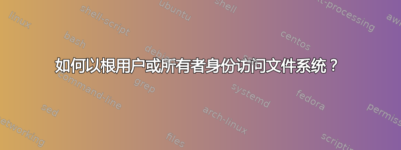 如何以根用户或所有者身份访问文件系统？