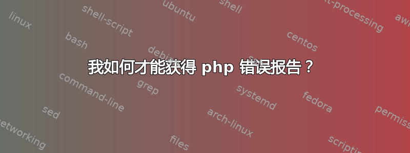 我如何才能获得 php 错误报告？