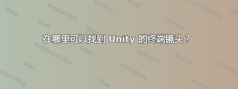 在哪里可以找到 Unity 的终端镜头？