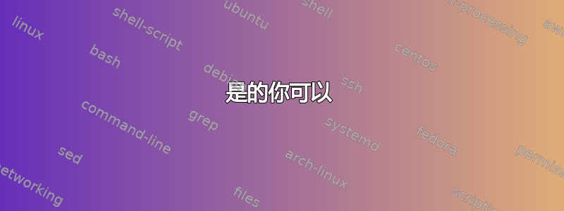 是的你可以