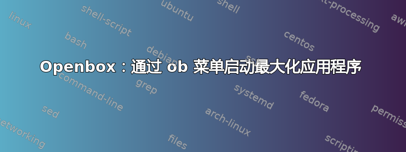 Openbox：通过 ob 菜单启动最大化应用程序