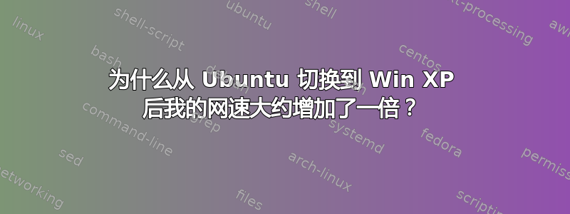 为什么从 Ubuntu 切换到 Win XP 后我的网速大约增加了一倍？