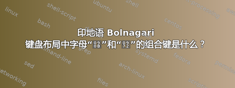 印地语 Bolnagari 键盘布局中字母“ऋ”和“ॲ”的组合键是什么？