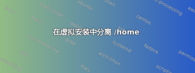 在虚拟安装中分离 /home