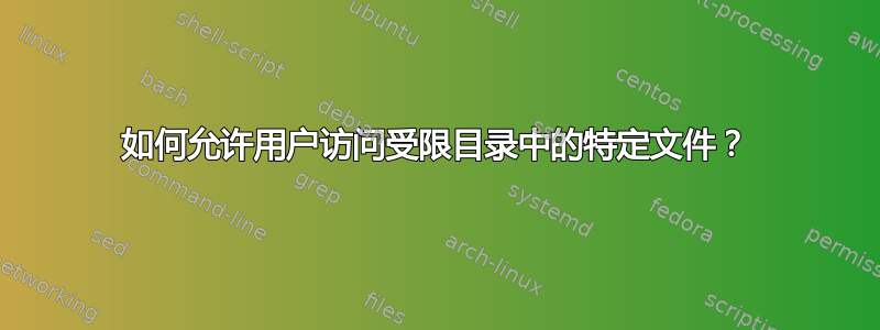 如何允许用户访问受限目录中的特定文件？