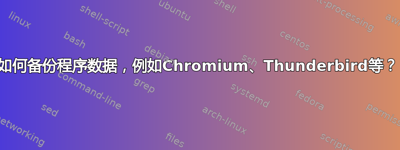 如何备份程序数据，例如Chromium、Thunderbird等？