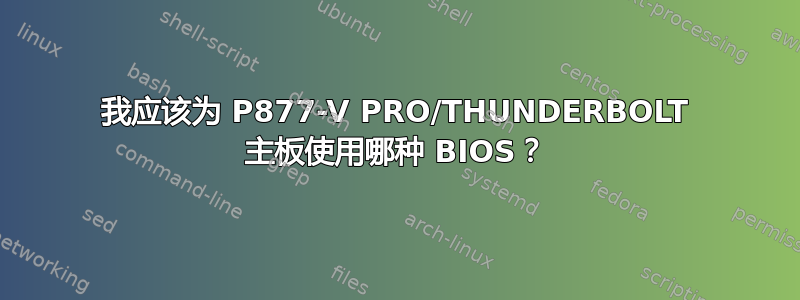 我应该为 P877-V PRO/THUNDERBOLT 主板使用哪种 BIOS？