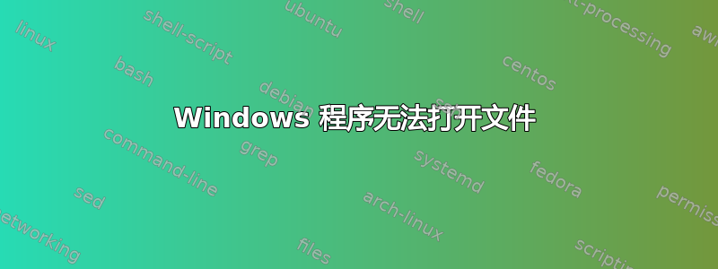 Windows 程序无法打开文件