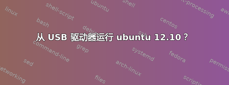 从 USB 驱动器运行 ubuntu 12.10？