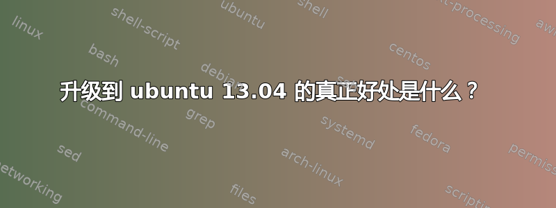 升级到 ubuntu 13.04 的真正好处是什么？ 