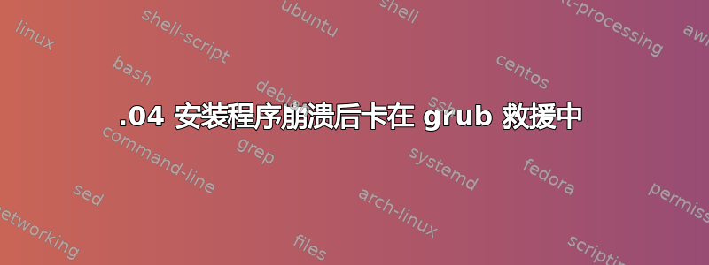 13.04 安装程序崩溃后卡在 grub 救援中