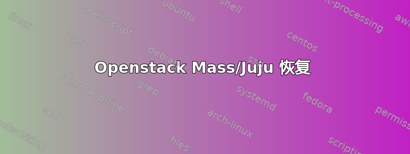 Openstack Mass/Juju 恢复