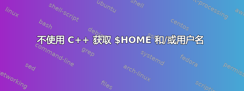 不使用 C++ 获取 $HOME 和/或用户名