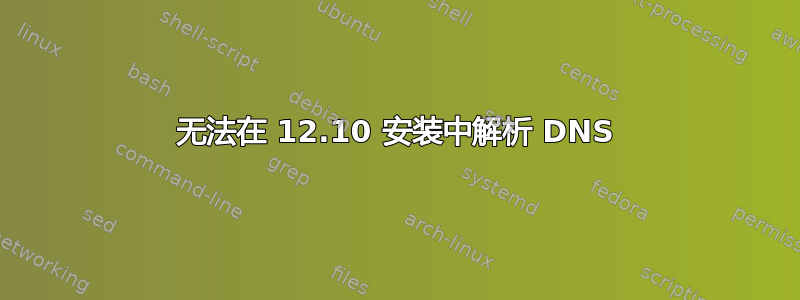 无法在 12.10 安装中解析 DNS