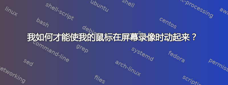 我如何才能使我的鼠标在屏幕录像时动起来？