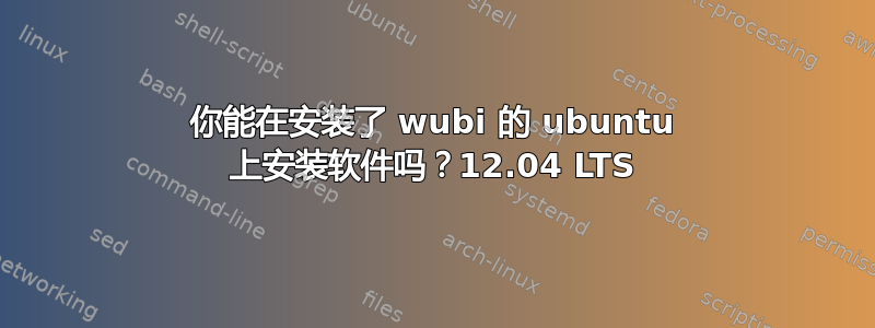 你能在安装了 wubi 的 ubuntu 上安装软件吗？12.04 LTS