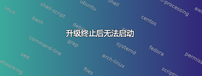 升级终止后无法启动