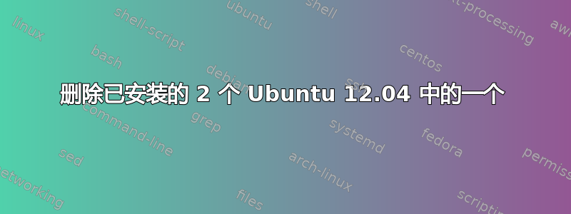 删除已安装的 2 个 Ubuntu 12.04 中的一个