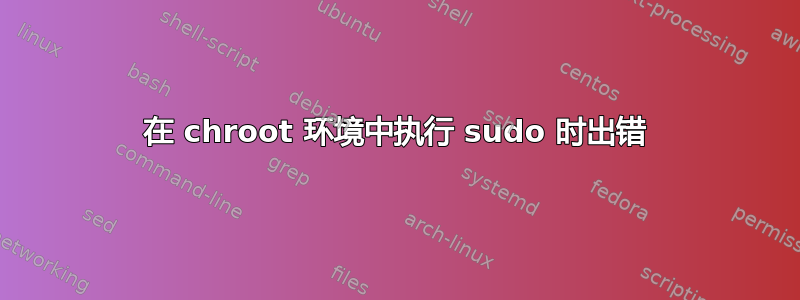 在 chroot 环境中执行 sudo 时出错