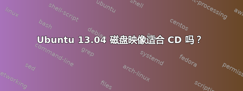 Ubuntu 13.04 磁盘映像适合 CD 吗？