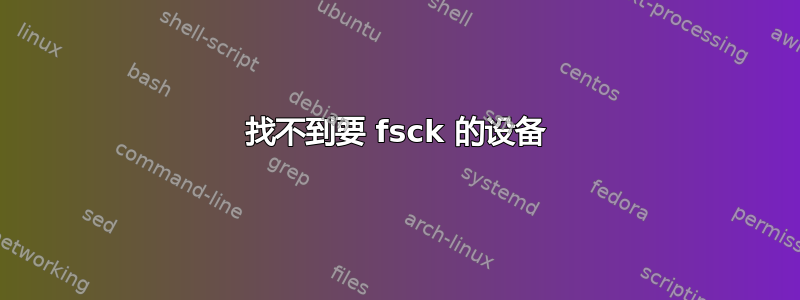 找不到要 fsck 的设备