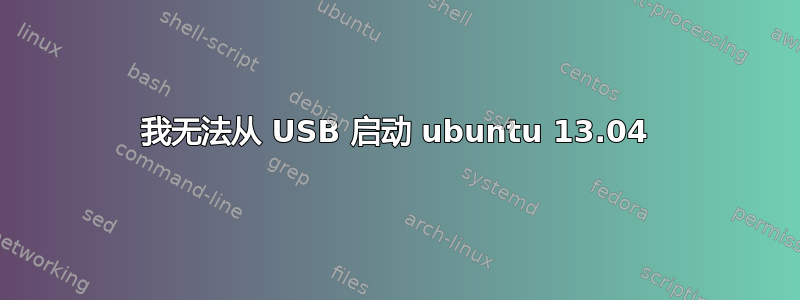 我无法从 USB 启动 ubuntu 13.04