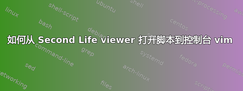 如何从 Second Life viewer 打开脚本到控制台 vim