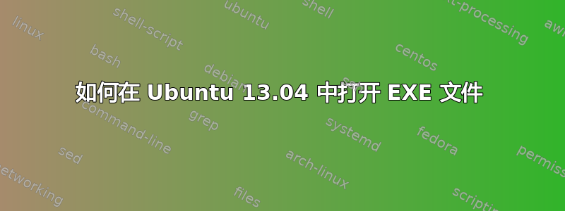 如何在 Ubuntu 13.04 中打开 EXE 文件