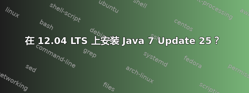 在 12.04 LTS 上安装 Java 7 Update 25？