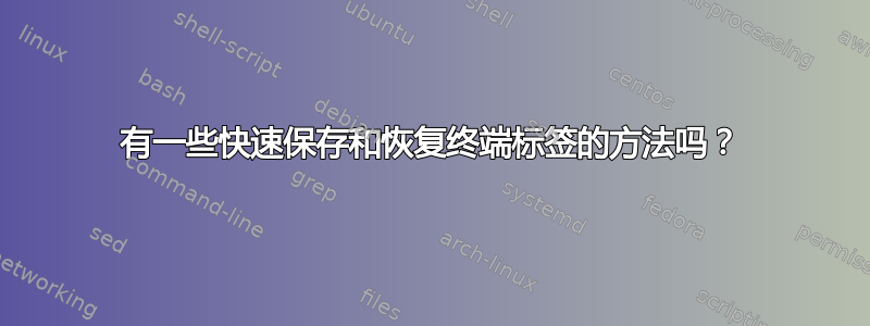 有一些快速保存和恢复终端标签的方法吗？