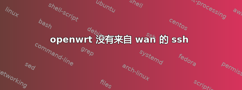 openwrt 没有来自 wan 的 ssh