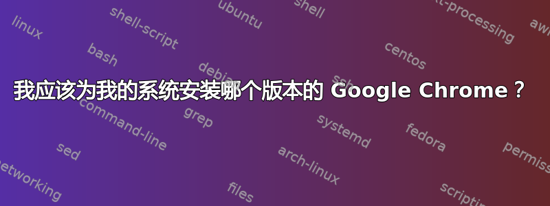 我应该为我的系统安装哪个版本的 Google Chrome？