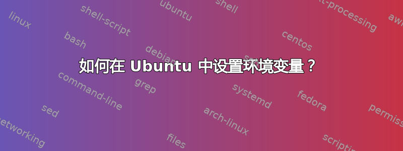 如何在 Ubuntu 中设置环境变量？