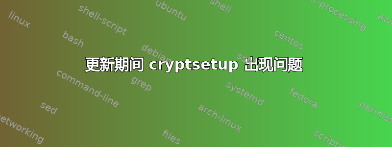 更新期间 cryptsetup 出现问题