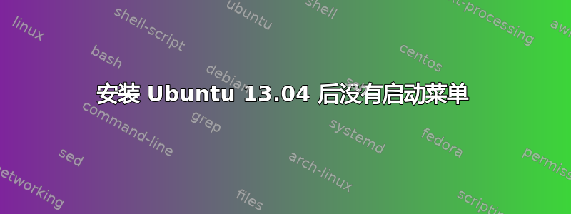 安装 Ubuntu 13.04 后没有启动菜单