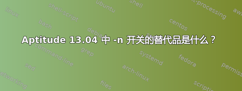 Aptitude 13.04 中 -n 开关的替代品是什么？