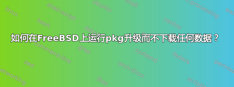 如何在FreeBSD上运行pkg升级而不下载任何数据？