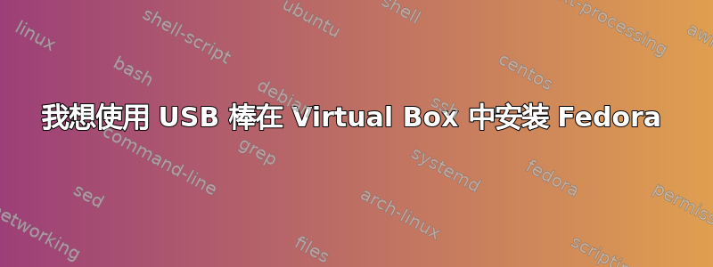 我想使用 USB 棒在 Virtual Box 中安装 Fedora