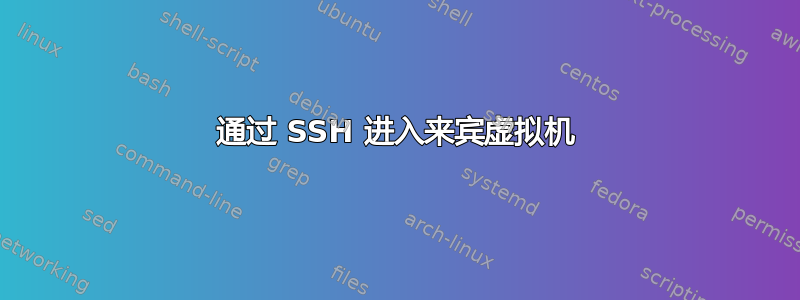 通过 SSH 进入来宾虚拟机