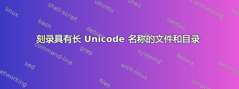 刻录具有长 Unicode 名称的文件和目录