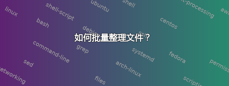 如何批量整理文件？