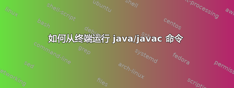 如何从终端运行 java/javac 命令